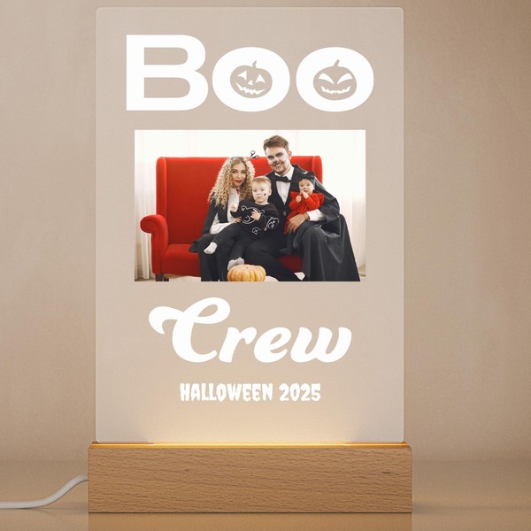 Personalized “Boo Crew” Halloween Acrylic Plaque – Custom Family Photo