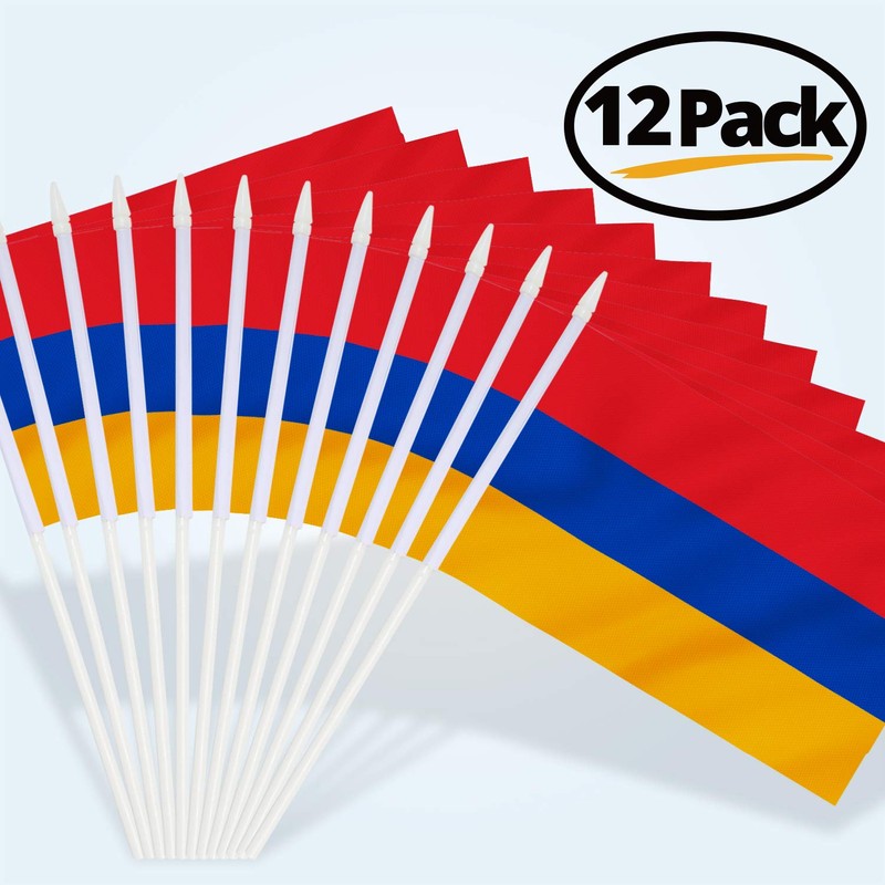 Anley Armenia Mini Flag 12 Pack - Hand Held Small