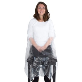 Disposable Capes Hair Salon - 100 Plastic Capes - Disposable Salon Capes - Plastic Salon Cape - Color Capes for Salon Hair Coloring - Disposable Shampoo Capes