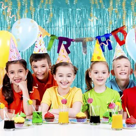 Birthday Decoration, Happy Birthday Decorations, Background Birthday, Birthday Decoration, Photo Background Birthday, Party Decoration, Birthday Tent, Metallic Curtains, Light Blue, Pack of 2