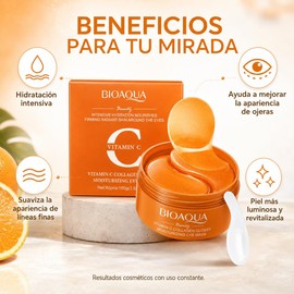 BIOAQUA Parches de Hidrogel para Ojos con Vitamina C y Colágeno, Reduce Ojeras y Bolsas, 80 Piezas