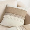 QoBexim Boho Patchwork Linen Pillow Covers with Tassles 18x18 Set