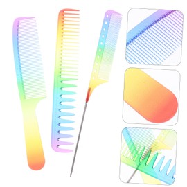 IWOWHERO 3pcs Rainbow Hair Styling Comb Ergonomic Hair Care Tools for Smooth Neat Transparent Combs for Salon Use Styling Suitable for All Types