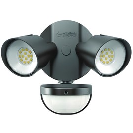 Lithonia Lighting Dark Bronze LED Dual Head Motion Sensor Aluminum Outdoor Security Flood Light