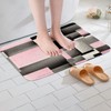 Feelyou Geometric Bathroom Rugs 16"x24" Pink Grey Black Buffalo Check