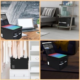 File Box with Lock 5200°F with Heat Insulated,Fireproof Box File Storage Organizer Anti-Static Box,Collapsible Fireproof Document Box Filing Box with Handle,Portable Home Office Safe