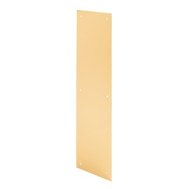 Prime-Line J 4580 Door Push Plate, 4 In. X 16 In., Polished Brass (Single Pack)