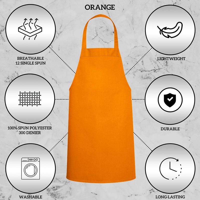 GREEN LIFESTYLE 12 Pack Bib Apron - Unisex Apron Bulk