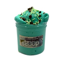 Tropical Twist Slime Mint Chocolate Chip Scoop Ice Cream Scented Cloud Dough Green Slime - 8 oz