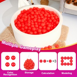 Pit Balls for Toddlers Ball Pit, BPA Free Plastic Balls 2.4 Inch for Babies for Boys Girls, Play Pin Balls Kid Ball Pits & Accessories for Bounce House, 100 Balls (Red)
