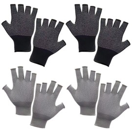 4 Pairs Fingerless Gloves, Non-Slip Dispenser Gloves, Touchscreen Fingerless Gloves, Unisex, Outdoor Cycling, Wear-resistant Gloves, black