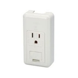 Jinbo Electric CS-5GE PW Exposed Wiring Equipment, CS Series, Ground Outlet with Exposed Ground Terminal, Single Outlet, 2PE, 15A, 125V, Pure White