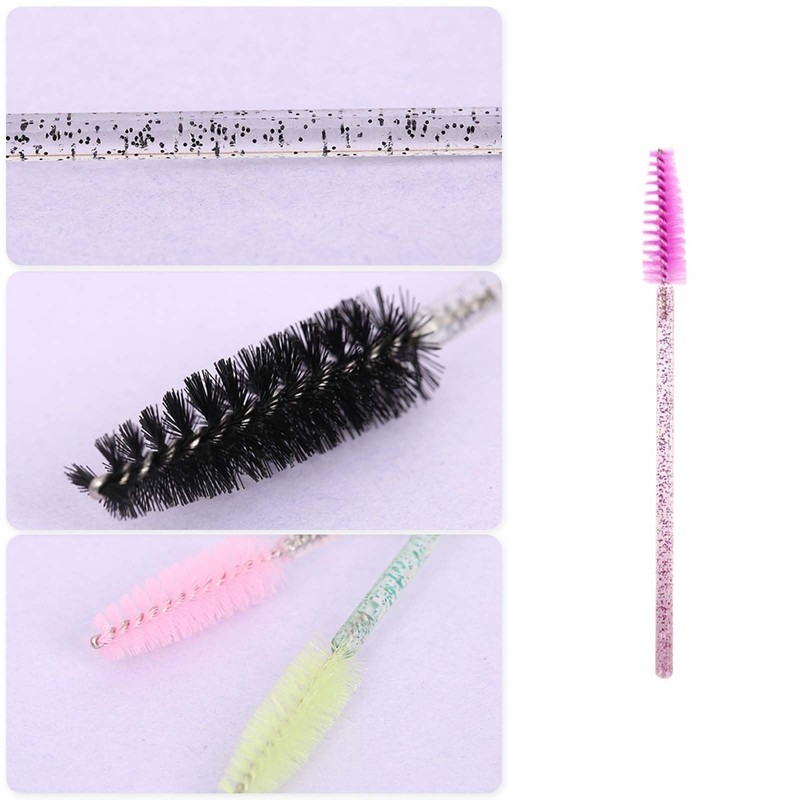 Disposable Eyelash Brushes - ShiningUU 200 Pcs Premium Fiber Bristles