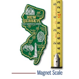New Jersey Giant State Magnet by Classic Magnets, 2.2" x 4.8", Collectible Souvenirs Made in The USA