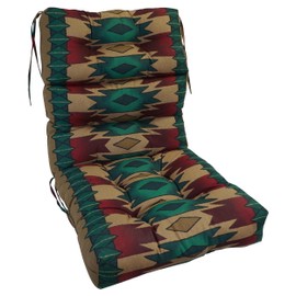 Blazing Needles Multi-Section Tufted Chair Cushion, 22 x 45, Rustic Southwest