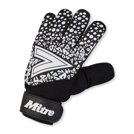 Mitre Magnetite Goalkeeper Gloves | Be Football Match Ready | Extra Comfort, Black/White, Size 9