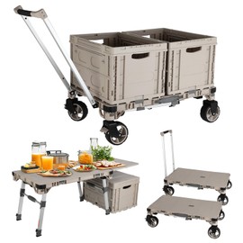 GCCSJ 3 in 1 Folding Camping Table with Storage Convertible Outdoor Multi Functional Cart Camping Table with Storage Box