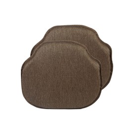 Klear Vu Gripper Omega Non-Slip Windsor Chair Cushions with Skid-Proof Seat Pad for Dining Room, Kitchen, and Office Use, 16x15 Inches, 2 Count (Pack of 1), Chestnut