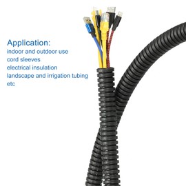 DMiotech 7mmx5mmx8m PVC Non Split Corrugated Tube for Indoor and Outdoor Cord Management Lap Tidy Office Garden