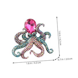 FRCOLOR Elegant Octopus Brooch Pin Rhinestone Inlaid Jewelry for Women Versatile Accessory for Weddings Proms and Special Occasions Unique Women Accessories and Pins