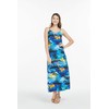 Matchable Family Hawaiian Luau Sweetheart Maxi Dress, Sunset Blue, Women,