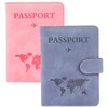 Amusingtao 2 Pcs Passport Holder Cover Wallet Case, 4.7" x