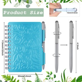Zonon Cuaderno organizador de contraseñas portátil de 2 piezas con bolígrafo y mandala en espiral (amarillo claro, azul claro)