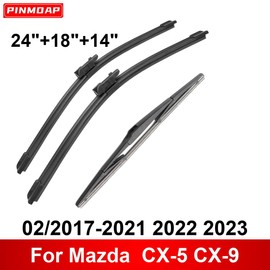 3 Wipers 24" 18" 14" Front And Rear Replacement for Mazda CX-5 CX-9 02/2017-2021 2022 2023, Windshield Wiper Blades Original Equipment Wiper,That Meet OEM Quality Easy DIY Install Premium All-Season