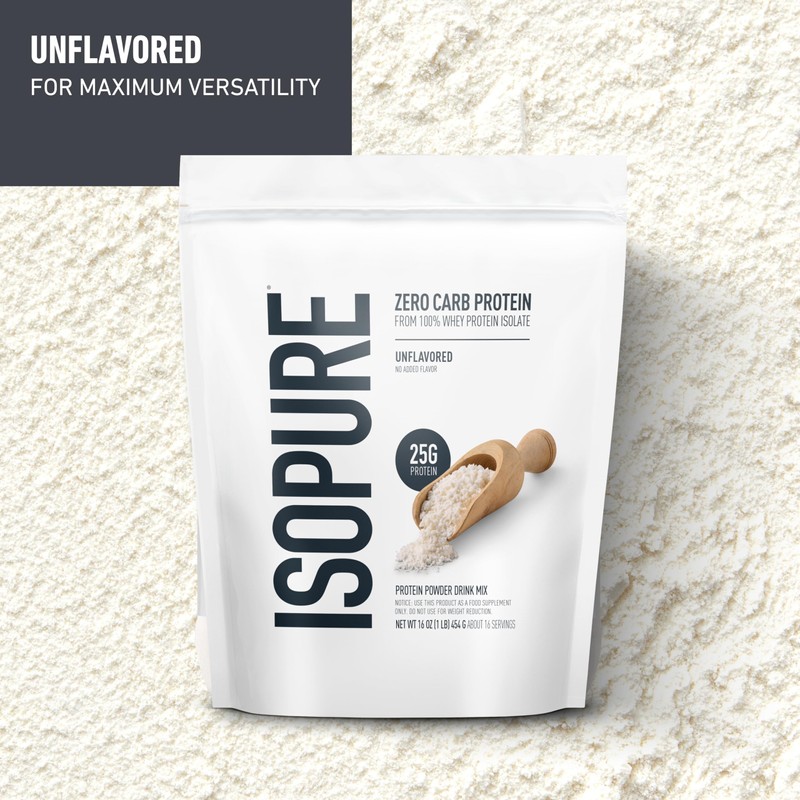Isopure Zero Carb 100% Pure Whey Isolate Protein Powder, Gluten
