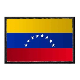 Venezuela Flag - Color | Hook and Loop Attach for Hats, Jeans, Vest, Coat | 2x3 in | by Pull Patch
