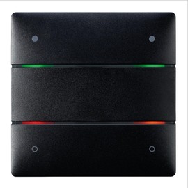 Theben 4801414 I LUXORliving iON4 BK I Touch Sensor with 4 Buttons in Black I For KNX Smart Home System LUXORliving I Integrated Temperature Sensor I Button I Switch / Dimmer / Blind