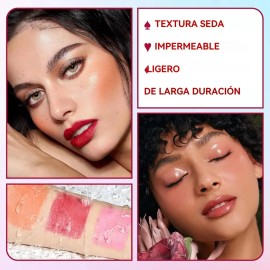 3pcs Maquillaje Colorete En Barra Labios Y Mejillas Natural Rosa