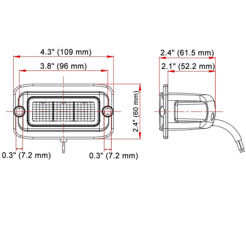 Raycharm 4.3" Off-Road Flush-Mount LED Pods, 6000K Cool-White, Spot Beam,