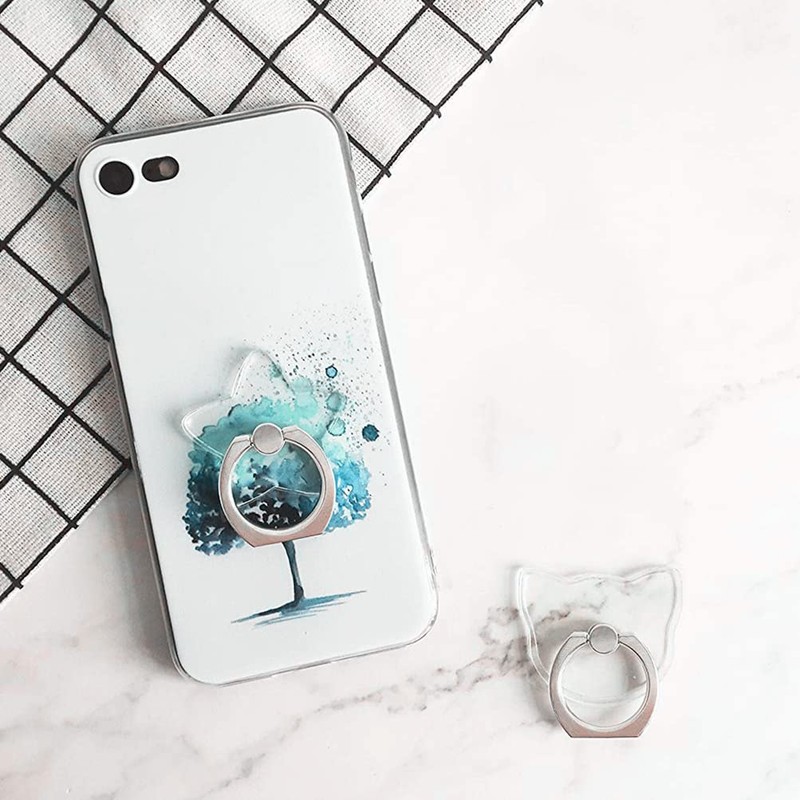 Smartphone Ring, Clear, Thin, Drop Prevention Ring, Bunker Ring, One-Handed