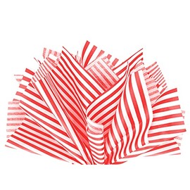 Flexicore Packaging Red Pin Stripe Print Gift Wrap Tissue Paper Size: 15 Inch X 20 Inch | Count: 100 Sheets | Color: Red Pin Stripe