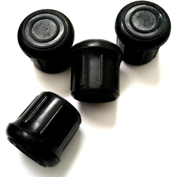4-Pack Heavy-Duty Rubber Ends for Canes, Walking Sticks, Crutches –
