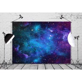 BELECO 5x3ft Fabric Cosmic Galaxy Backdrop Wall Décor Starry Sky Milky Way Stars Backdrop Universe Space Theme Photo Background Galaxy Baby Shower Birthday Party Decorations Studio Photo Props