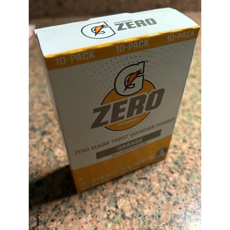 GATORADE ZERO Zero Sugar Thirst Quencher Powder. Orange. 10-pack. Exp.04/18/25