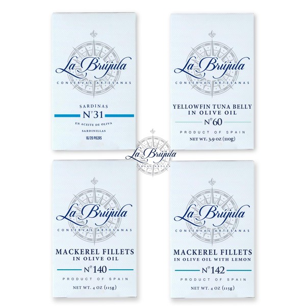 La Brújula Premium Spanish Seafood Sampler – 4 Pack –