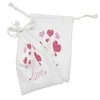 Ambesonne Love Fabric Pouch Set of 2, Love Heart Shaped