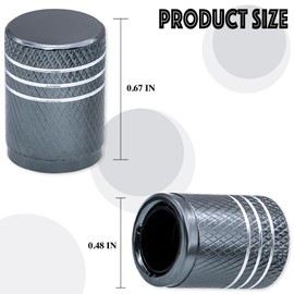 MEAJOO 5PCS Tire Valve Stem Caps, with Plastic Liner, Corrosion Resistant Leak-Proof, Anodized Alloy Universal Tire Valve Stem Covers for Cars, SUV, Trucks, Bikes, Motorcycles, Bicycles(Gray)
