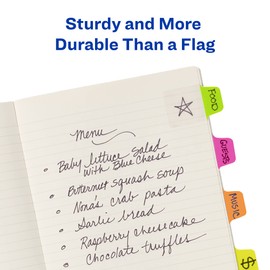 Avery Mini Ultra Tabs, 1" x 1.5", 2-Side Writable, Assorted Neon Colors, 40 Repositionable Tabs (74759)