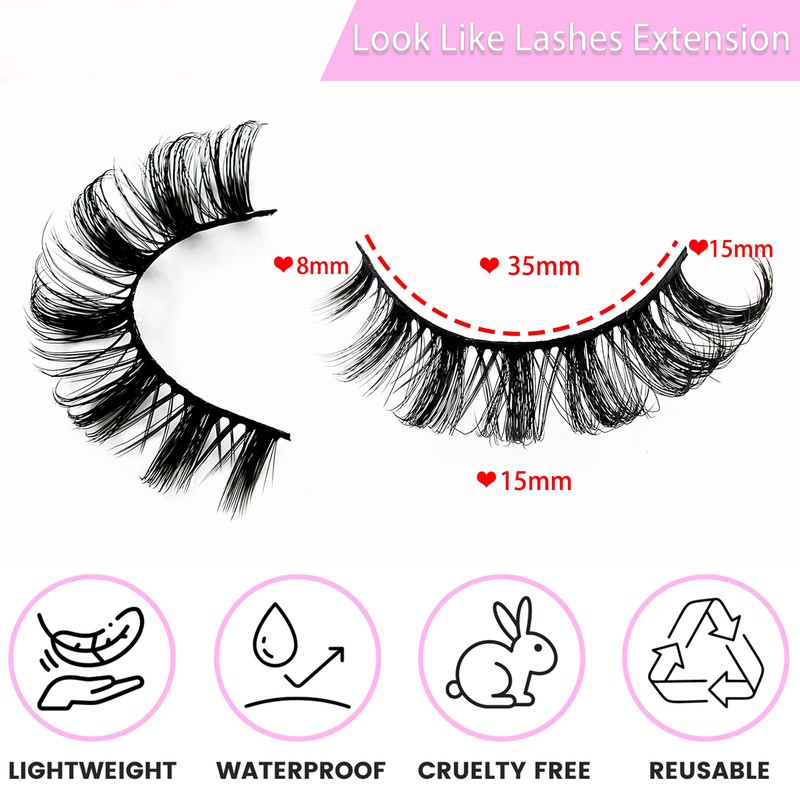 10 Pairs of 3D False Eyelashes Russian False Eyelashes Natural