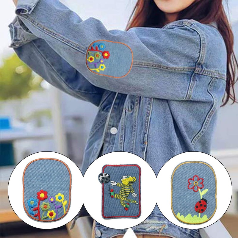 Woohome 13 PCS Iron On Denim Patches Animal Sewing Knee