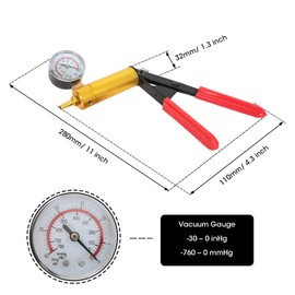 Torin 16 Piece 2 in 1 Brake Bleeder Kit Hand Held Fluid Vacuum Gauge Pump Test Set with Storage Case| One-Man Brake Bleeding System Apply to Bike, Motorcycle, Car, Truck