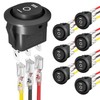 Joinfworld 3 Way Round Rocker Switch 12V, Waterproof 3 Pin