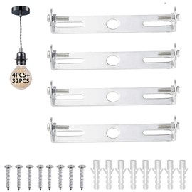 Rybtd Pack of 4 Ceiling Light Bracket 105 mm Pendant Light Fixing with Screws Accessories for Chandelier Lighting Suspension