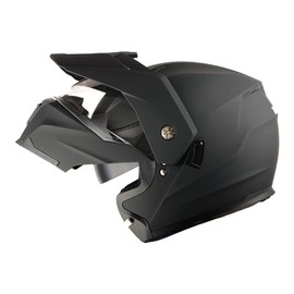 1Storm New Motorcycle Modular Flip up Full Face Helmet Dual Visor: HJK910 DSPORT Matt Black