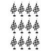 JBSJBS Black and White Checkered Desk Flag 12" Solid Pole