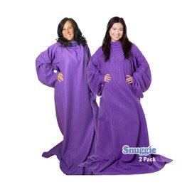 Snuggie- 2 Pack The Original Wearable Blanket That Has Sleeves, Warm, Cozy, Super Soft Fleece, Functional Blanket with Sleeves & Pockets for Adult, Women, Men, As Seen On TV- Purple
